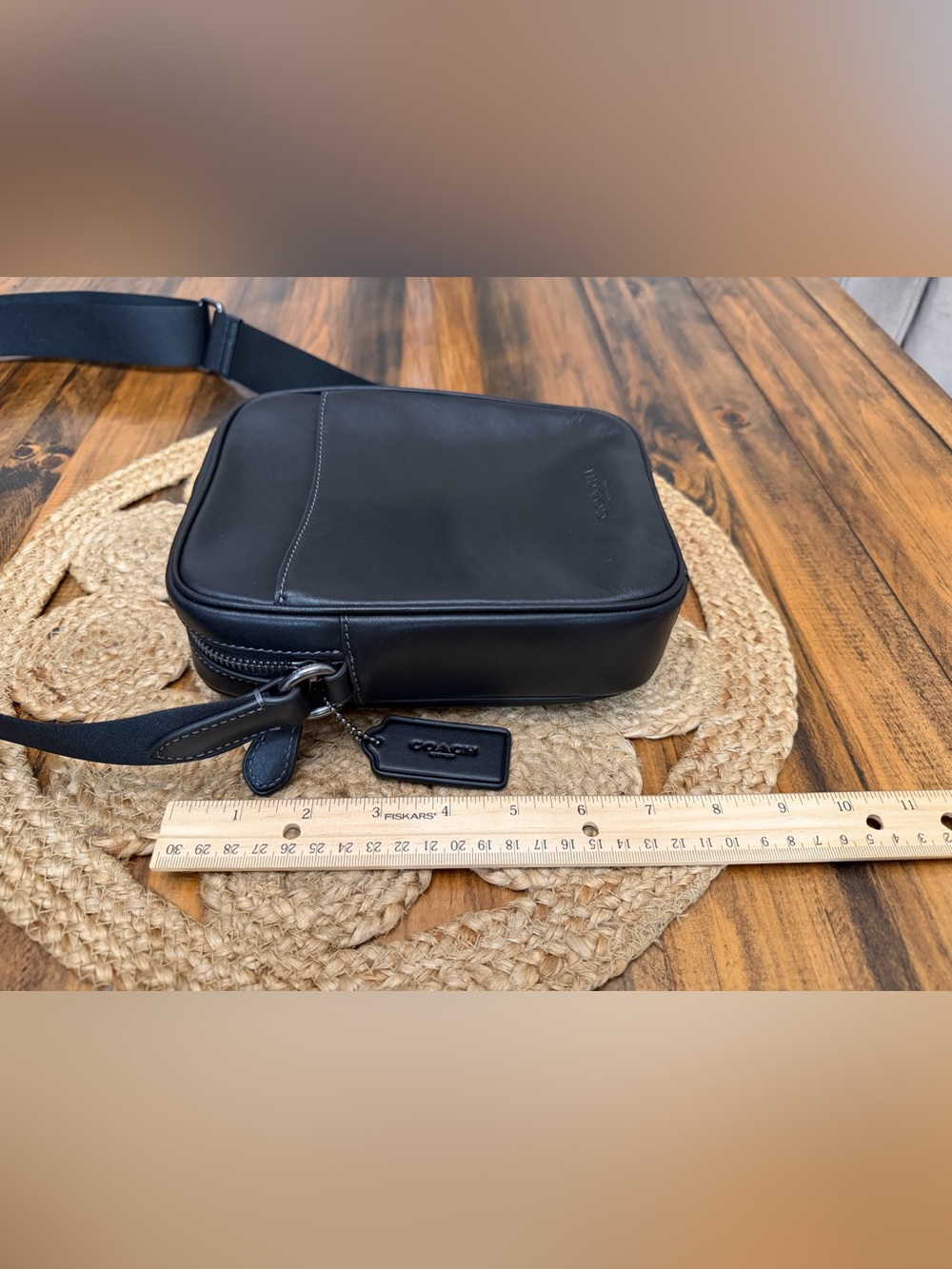 Coach Black Leather Crossbody Turn-Lock Pouch - Picture 3 of 11